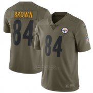 Camiseta NFL Limited Nino Pittsburgh Steelers Pittsburgh Steelers 84 Brown 2017 Salute To Service Verde